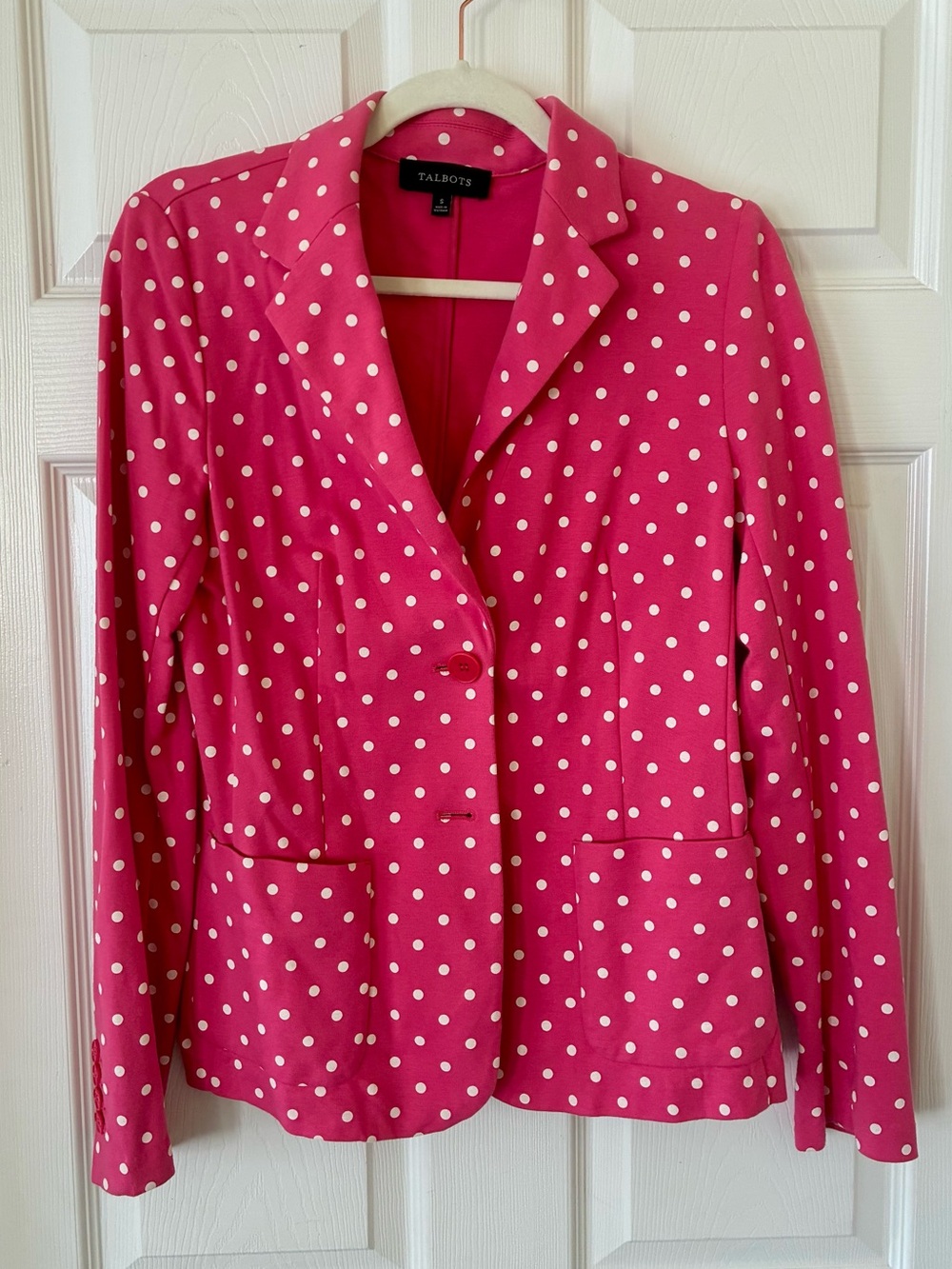Talbots Pink Polka Dot Blazer Size Small